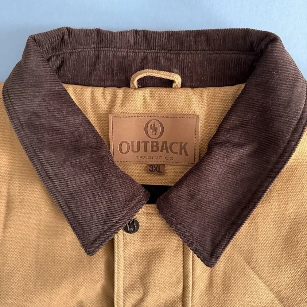 Outback Trading Company Trailblazer Canvas Tan Cotton Mens Jacket - Picture 7 of 8